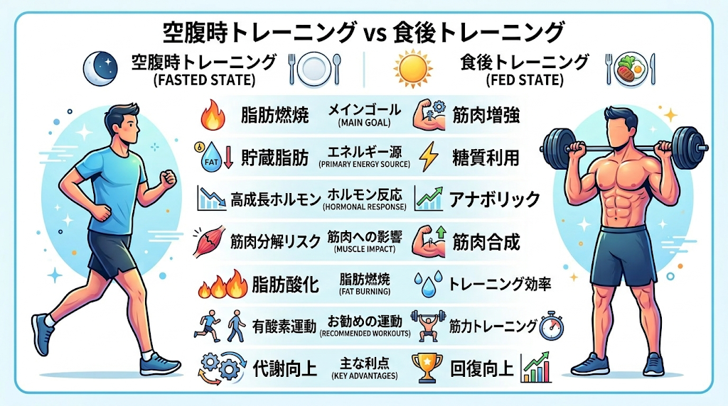空腹時と食後、どちらの筋トレが効果的？目的別の選び方