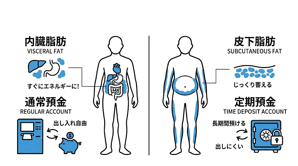 なぜ皮下脂肪は落ちにくいのか？（内臓脂肪との違い）